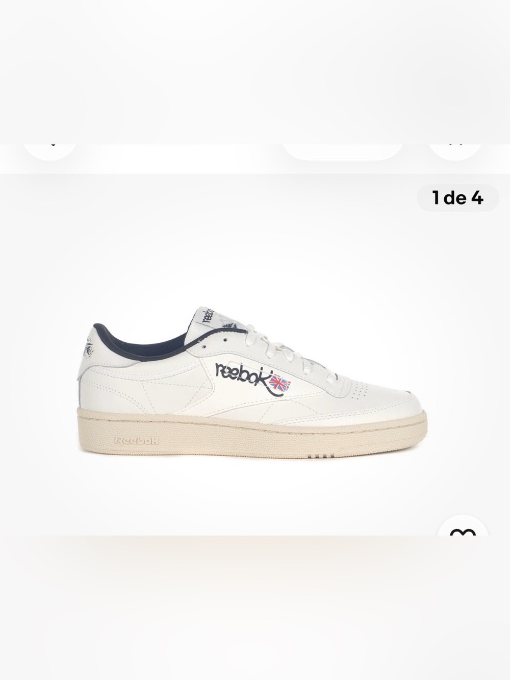 Reebok Classic Low-Top Sneaker in White with Navy Trim